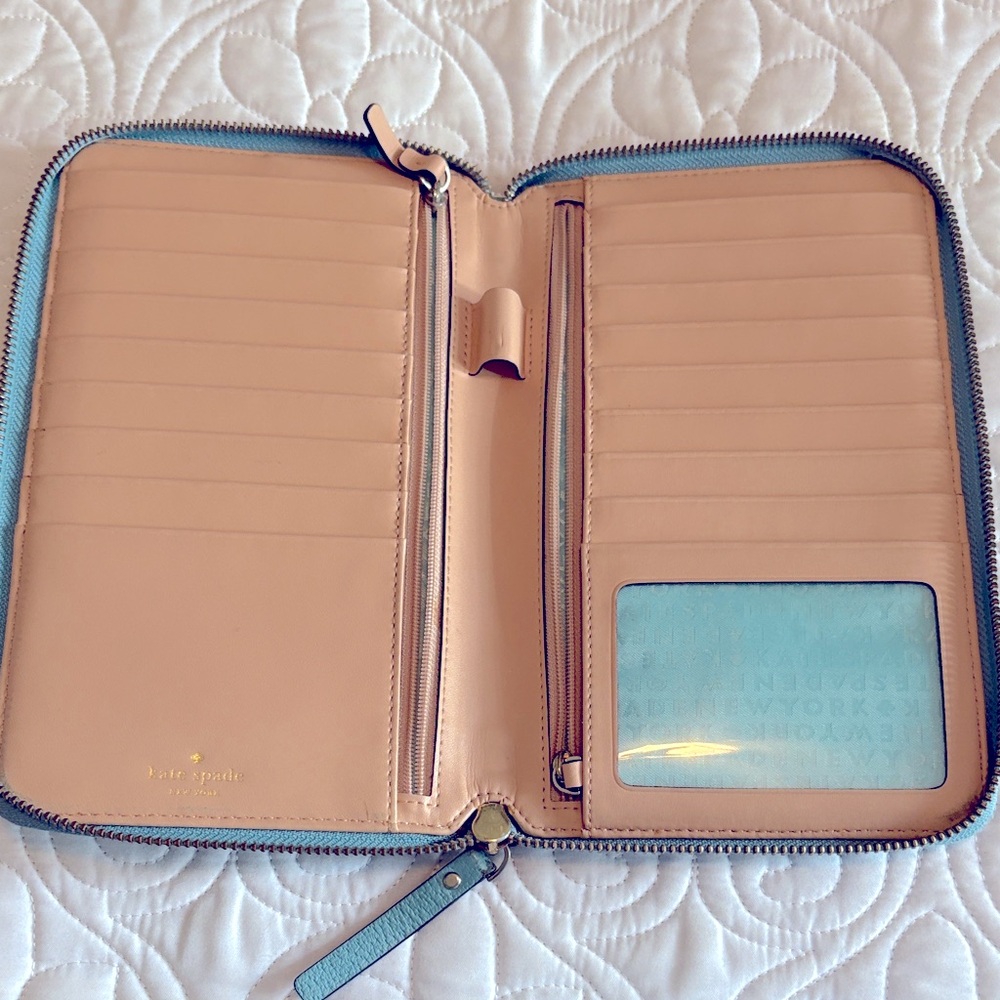 Kate Spade Tiffany Blue Grand Travel Wallet - Picture 3 of 7